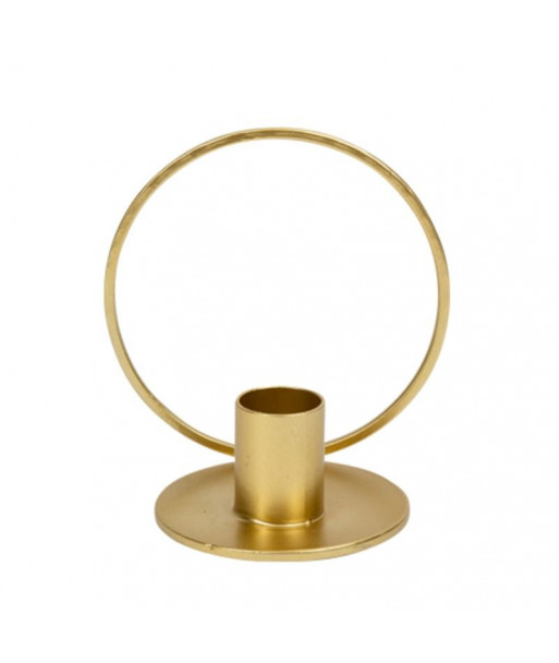 Bougeoir rond doré