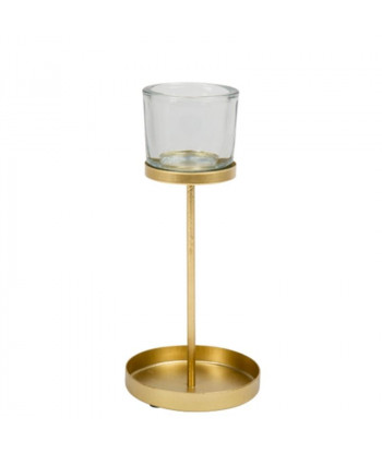 BOUGEOIR sur pied METAL OR SUR SOCLE 9.5X27.2CM