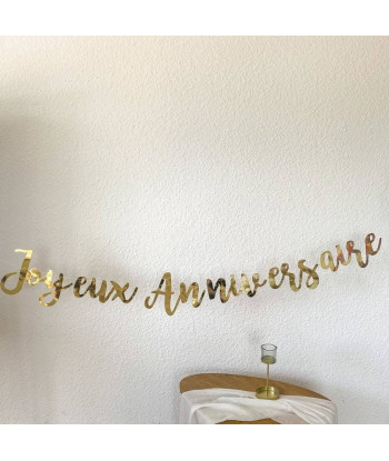 Guirlande Joyeux anniversaire Or métallisé