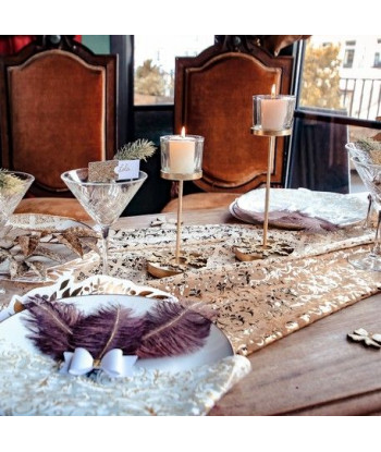 BOUGEOIR sur pied METAL OR SUR SOCLE 9.5X27.2CM