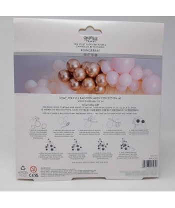 Arche de ballons Rose et Rose Gold