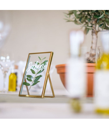 Cadre verre numero table mariage, menu mariage