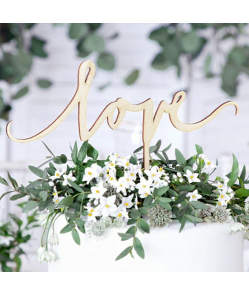 Cake topper love en bois