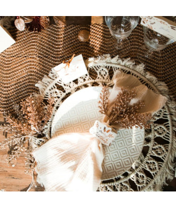 Chemin de table en gaze de coton rose