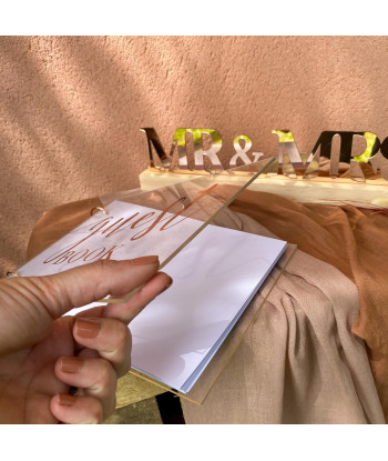 Livre d'or en plexiglas transparent