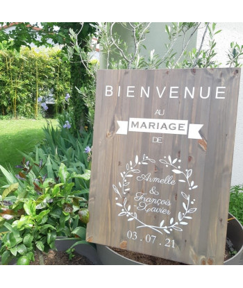 Panneau mariage personnalisable - Bois provencal