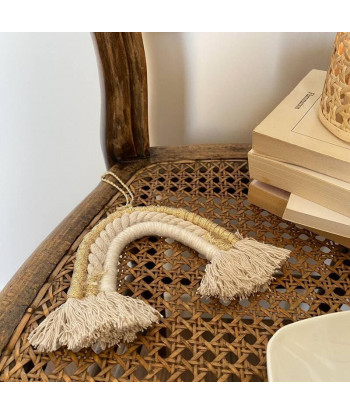 Arc-en-ciel tissé - blanc ivoire or