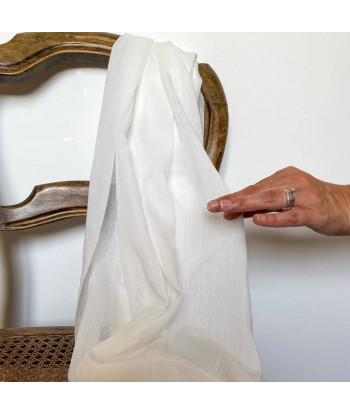 Chemin de table en mousseline coton - blanc