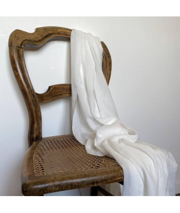 Chemin de table en mousseline coton - blanc