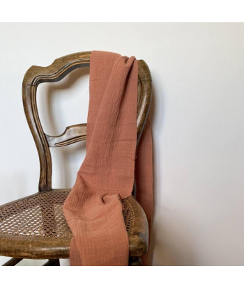 Chemin de table en  gaze de coton - vieux Rose