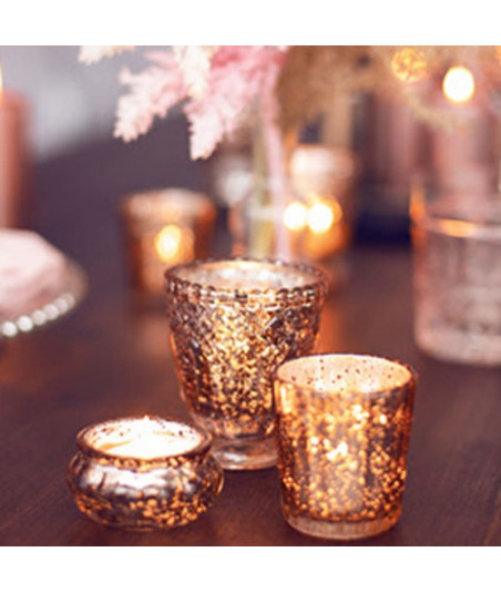 Petits photophores rose gold x4