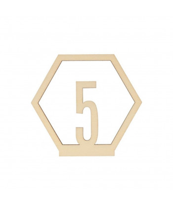 Numéros de table en bois clair (1 à 15)