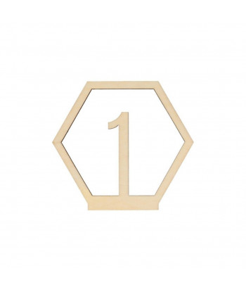 Numéros de table en bois clair (1 à 15)