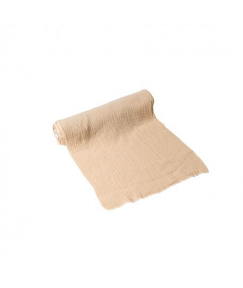 Chemin de table gaze de coton beige