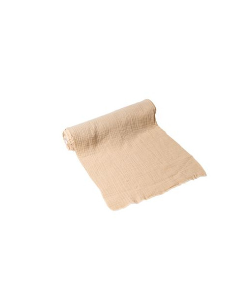 Chemin de table gaze de coton beige