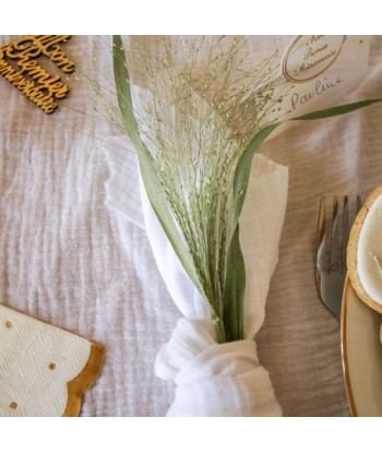 Chemin de table gaze de coton blanc