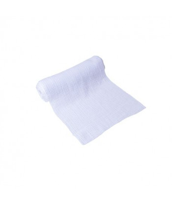 Chemin de table gaze de coton blanc