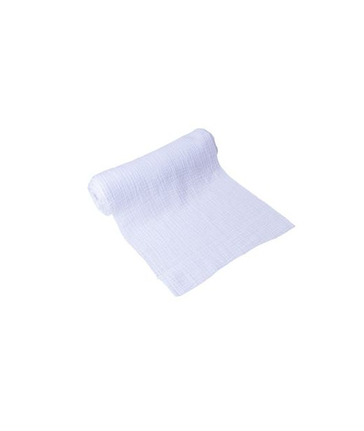 Chemin de table gaze de coton blanc