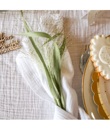 Chemin de table gaze de coton blanc