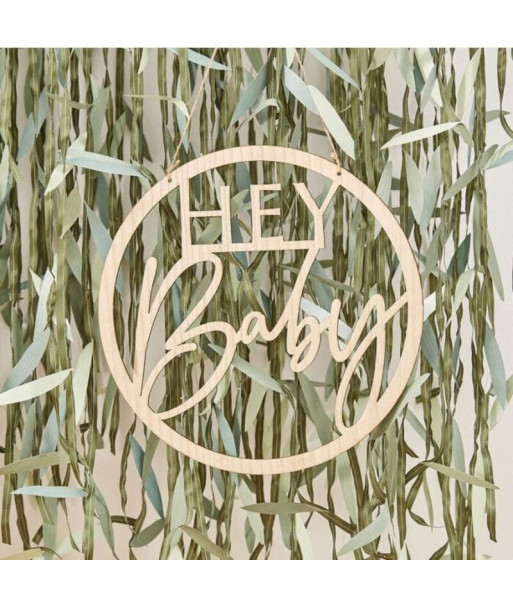 Cercle en bois "Hey Baby"