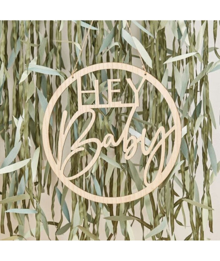 Cercle en bois "Hey Baby"