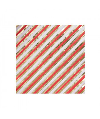 Lot rayé rouge, blanc et or