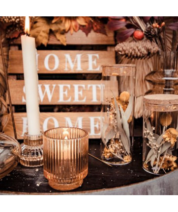 Petit bougeoir apothicaire verre fumé