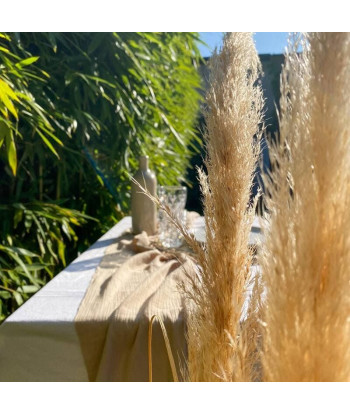 Chemin de table gaze de coton beige