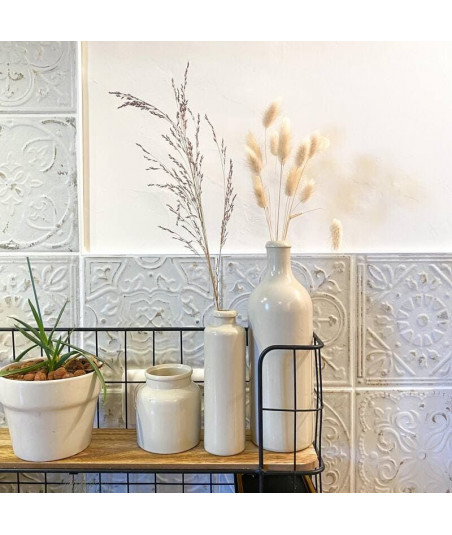 Bouteille en grès beige 