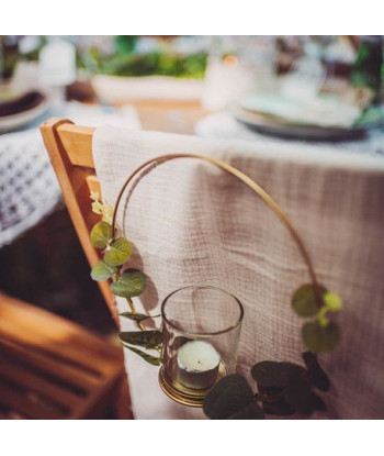 Bougeoir photophore centre de table or