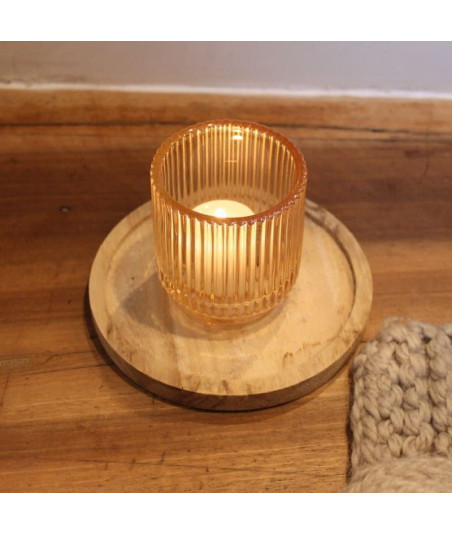 Petit bougeoir apothicaire verre fumé