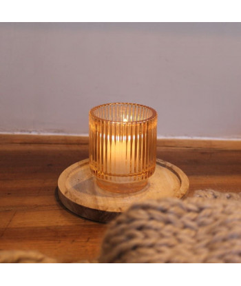 Petit bougeoir apothicaire verre fumé