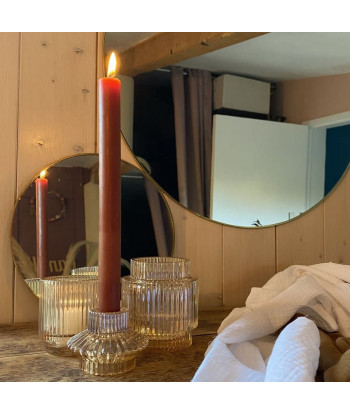 petit vase en verre strié et fumé