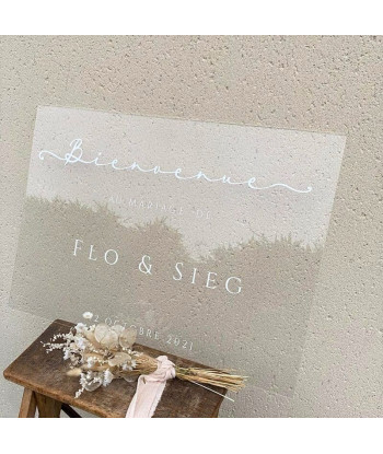 Panneau de mariage en plexiglas personnalisé