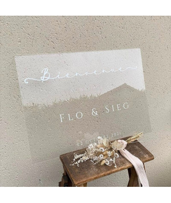 Panneau de mariage en plexiglas personnalisé