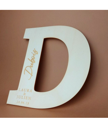 Initial en bois Livre d'or alternatif mariage