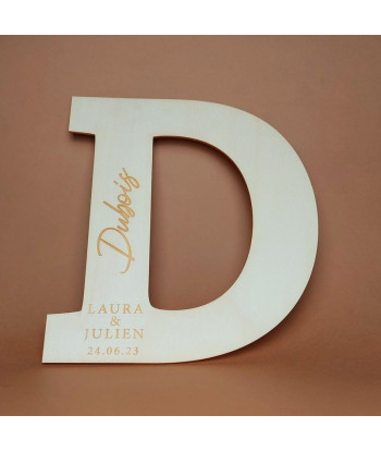 Initial en bois Livre d'or alternatif mariage