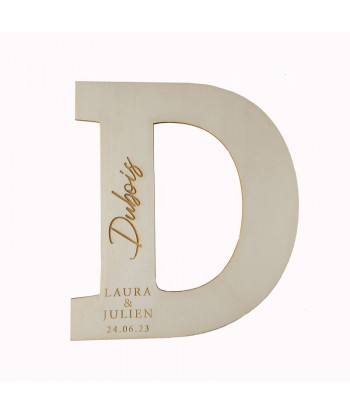 Initial en bois Livre d'or alternatif mariage