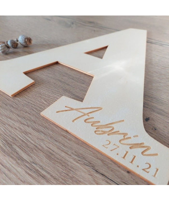 Initial en bois -  livre d'or alternatif bébé