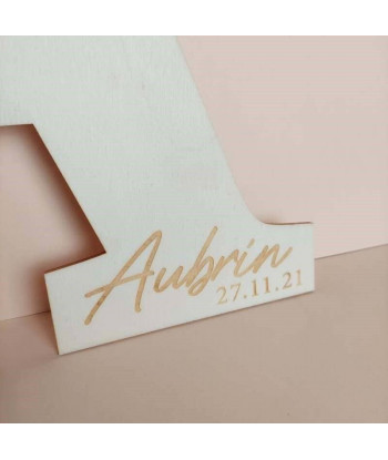 Initial en bois -  livre d'or alternatif bébé