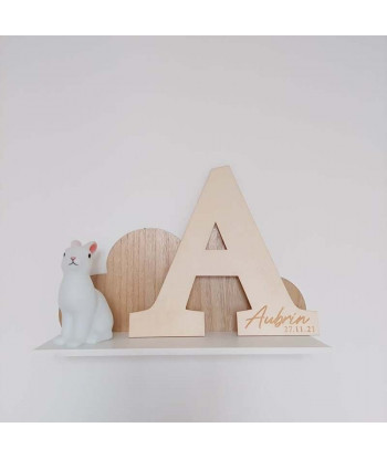 Initial en bois -  livre d'or alternatif bébé