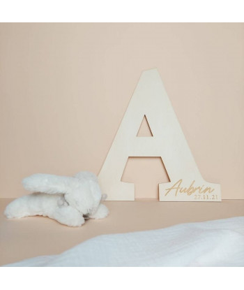 Initial en bois -  livre d'or alternatif bébé