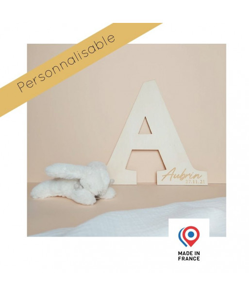 Initial en bois -  livre d'or alternatif bébé