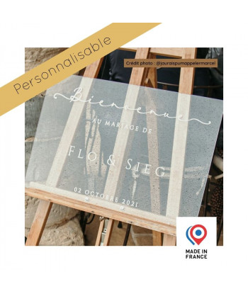 Panneau de mariage en plexiglas personnalisé