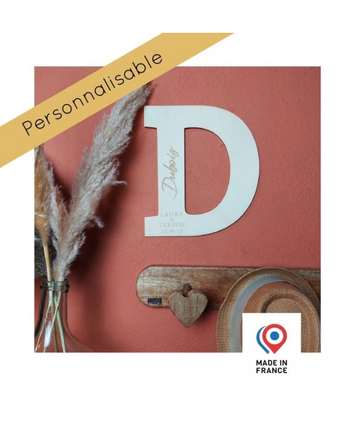 Initial en bois Livre d'or alternatif mariage