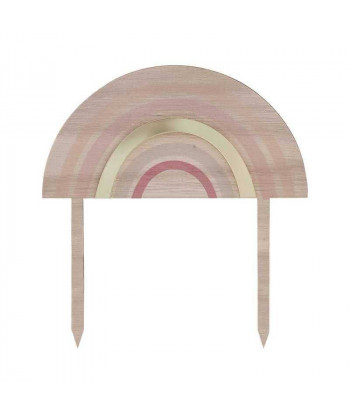 Cake topper arc-en-ciel en bois et plexiglas