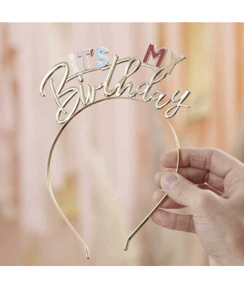 Serre-tête pastel et or