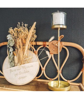 BOUGEOIR BILBAO METAL OR SUR SOCLE 9.5X31.8CM