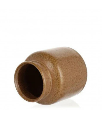 Petit vase en grès camel moucheté