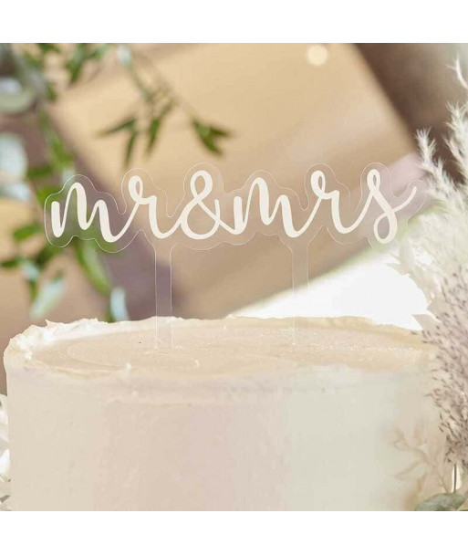 Cake topper pour mariage en plexiglas
